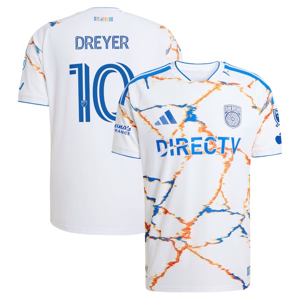 Anders Dreyer SAN Diego FC Adidas Youth 2026 Unprecedented Unity KIT Replica Jersey White 2026
