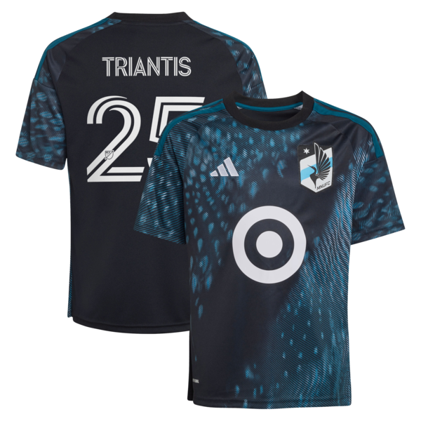Nectarios Triantis Minnesota United FC Adidas Youth 2026 THE Decade KIT Replica Jersey Black 2026