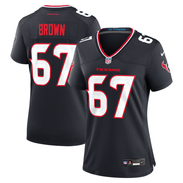 Nike Evan Brown Navy Houston Texans Team Game Jersey 2025/26