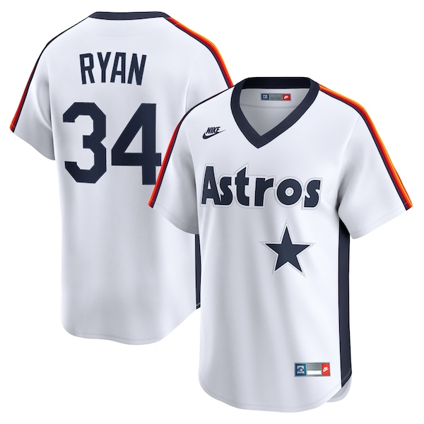 Nolan Ryan Houston Astros Nike Throwback Cooperstown Collection Limited Jersey White 2026/27