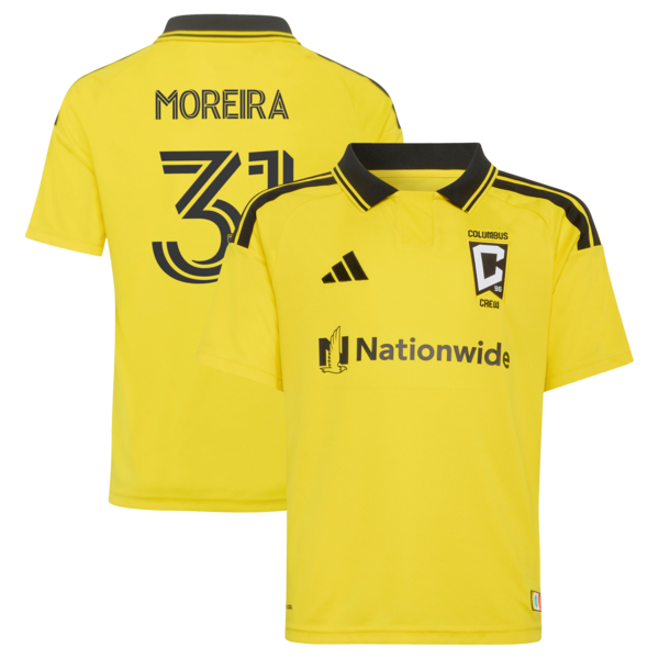 Steven Moreira Columbus Crew Adidas Youth 2026 THE Crafted FOR Excellence KIT Replica Jersey Yellow 2026