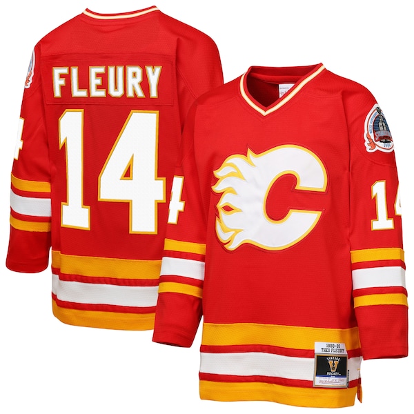 Theoren Fleury Calgary Flames Mitchell and Ness 198 89 Blue Line Retired Player Jersey RED 2026/27