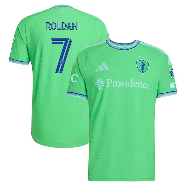 Cristian Roldan Seattle Sounders FC Adidas 2026 THE Evergreen State KIT ON Field Authentic Patch Jersey Rave Green 2026