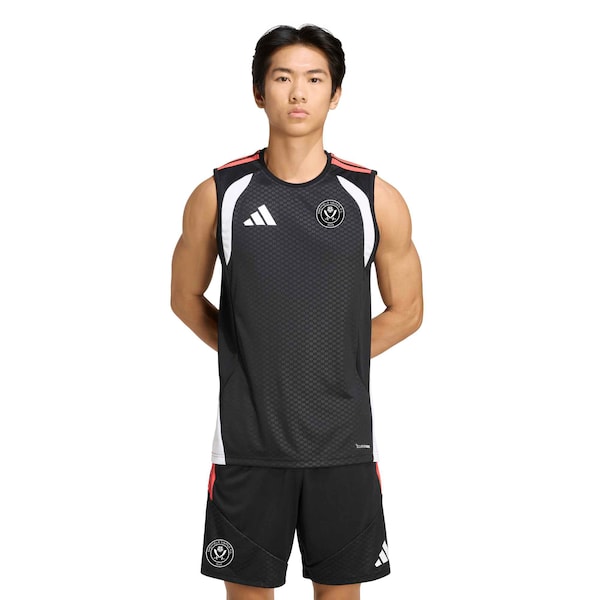 Sheffield United Adidas Trainingsjersey ärmellos Schwarz 2025/26