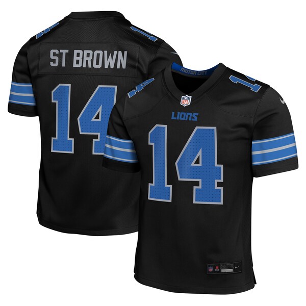 Amon RA ST Brown Detroit Lions Nike Game Jersey Black 2025/26