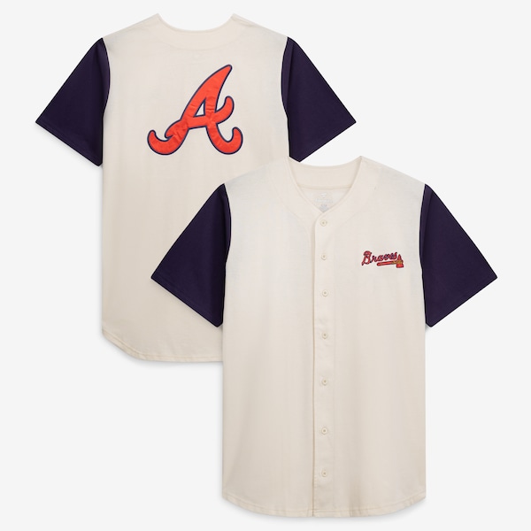Atlanta Braves Profile BIG AND Tall Full Button Jersey Cream 2025/26