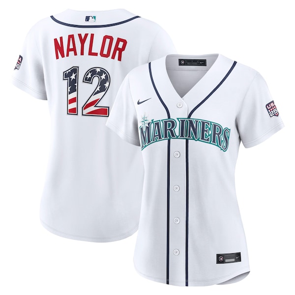 Fourth of July Seattle Mariners Josh Naylor Nike White USA 250 Stadium Jersey 2026/27