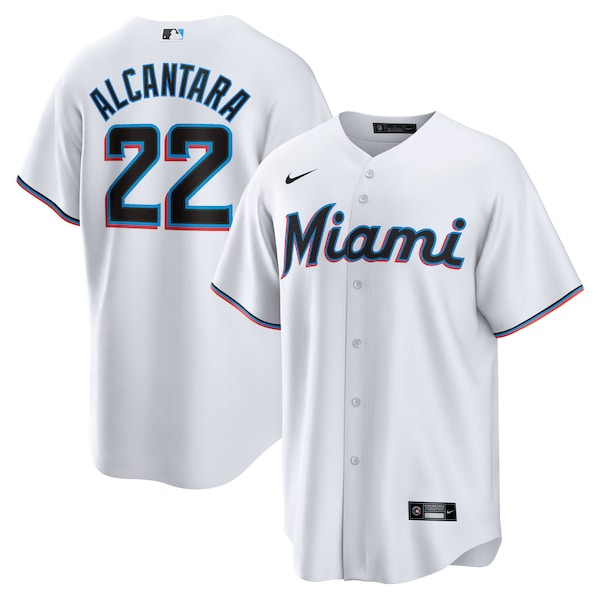 Sandy Alcantara Miami Marlins Nike Replica Player Jersey White 2025/26