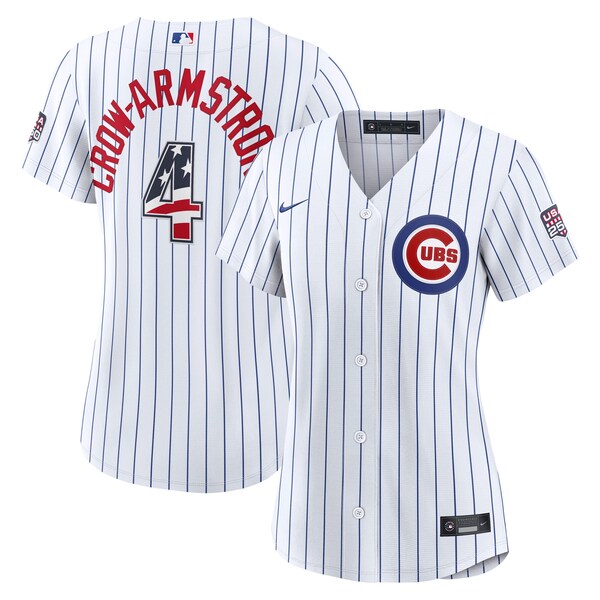 Fourth of July Chicago Cubs Pete Crow Armstrong Nike White USA 250 Stadium Jersey 2025/26