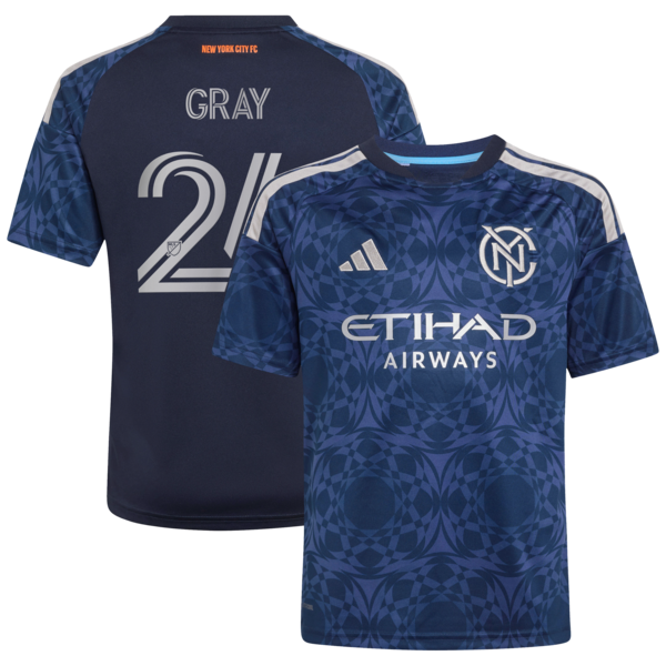 Tayvon Gray NEW York City FC Adidas Youth 2026 THE ALL Nations KIT Replica Jersey Blue 2026
