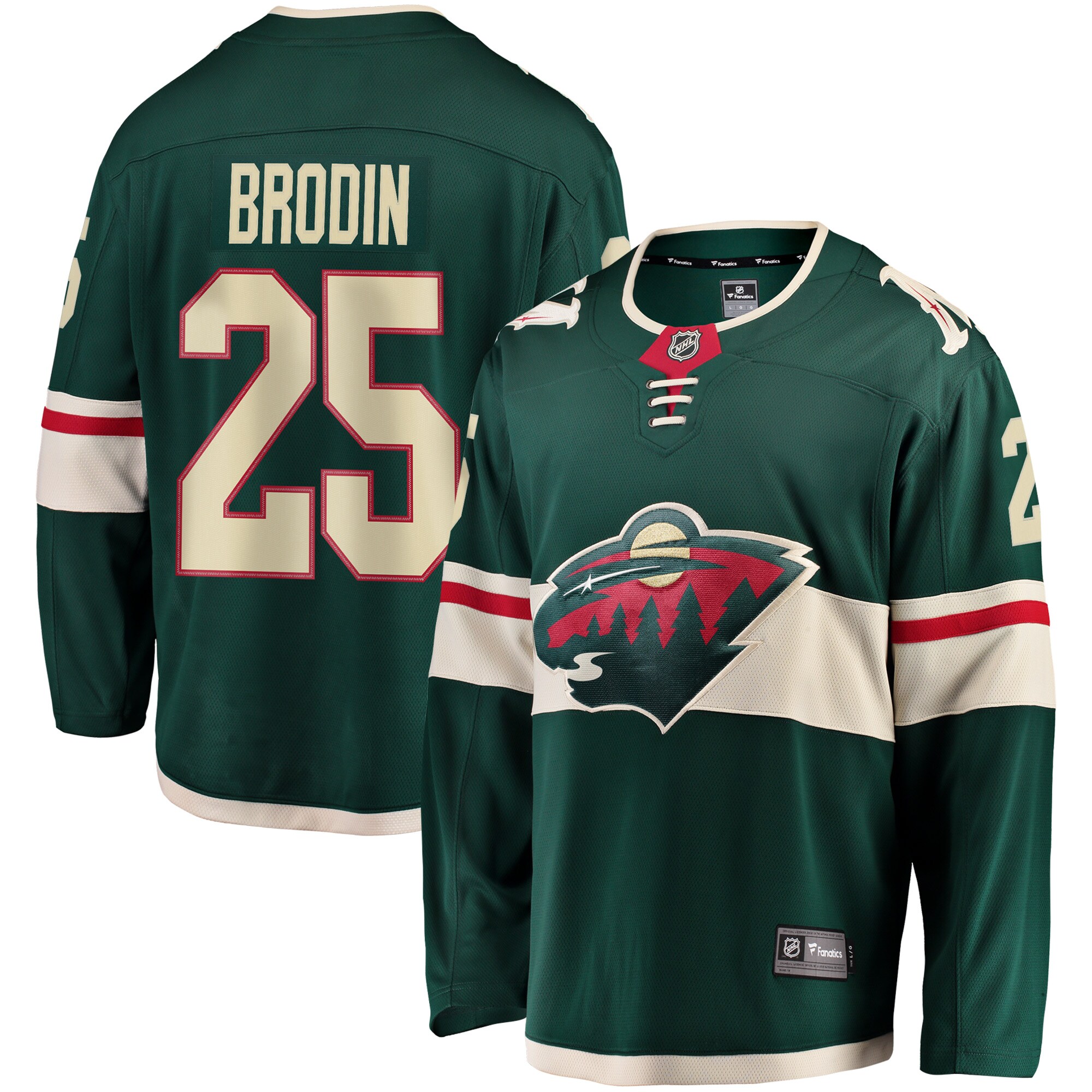 Jonas Brodin Minnesota Wild Fanatics Breakaway Jersey Green 2025/26