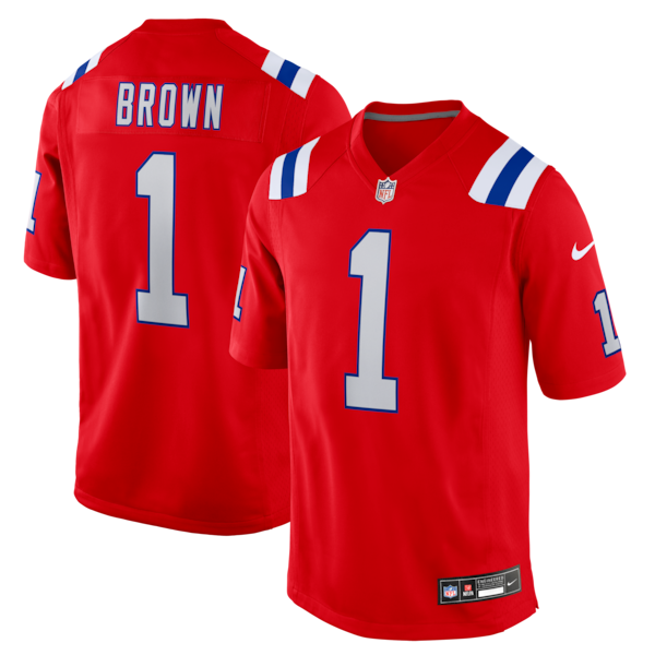 AJ Brown NEW England Patriots Nike Game Jersey RED 2025/26