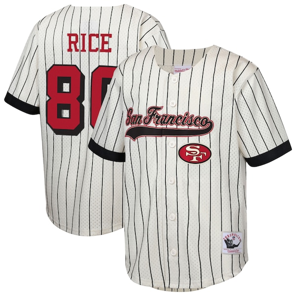 Jerry Rice SAN Francisco 49ers Mitchell AND Ness Youth Retired Player Name AND Number Baseball Jersey Cream 2025/26