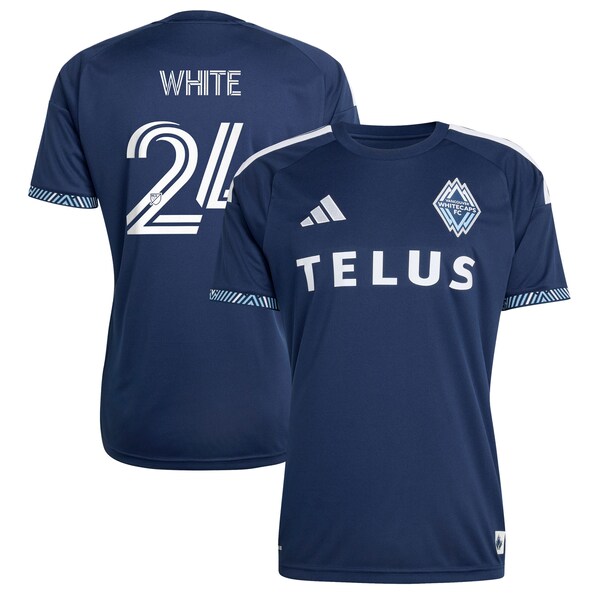 Brian White Vancouver Whitecaps FC Adidas 2026 the Coastal Jersey Replica Jersey Blue 2026