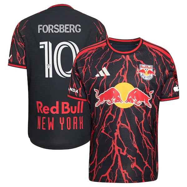 Emil Forsberg NEW York RED Bulls Adidas 2026 THE Rooted KIT ON Field Authentic Patch Jersey Black 2026
