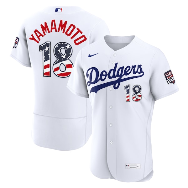 Fourth of July LOS Angeles Dodgers Yoshinobu Yamamoto Nike White USA 250 Authentic Jersey 2026/27