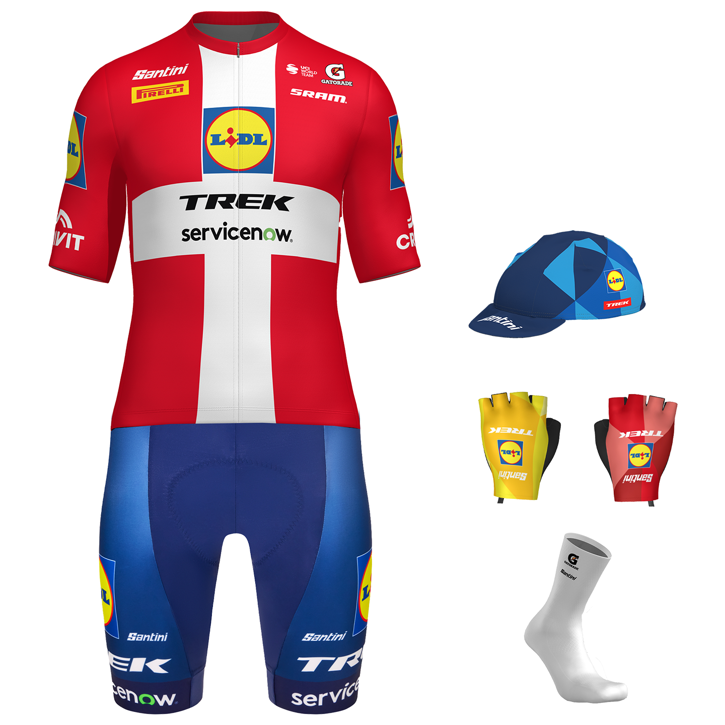 Lidl Trek Danischer Meister Set (Trikot + Hose) 2026