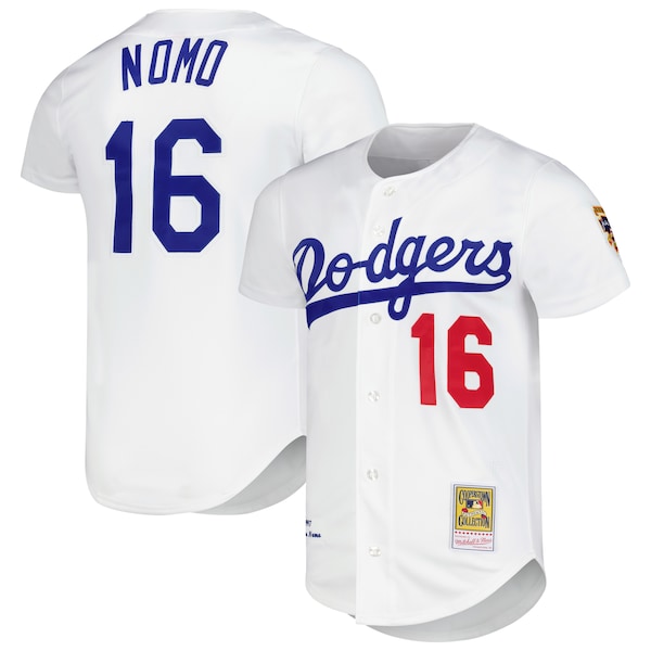 Mitchell AND Ness Hideo Nomo Herren Trikot AUS Weißer LOS Angeles Dodgers Cooperstown Collection Authentic Jersey 2025/26