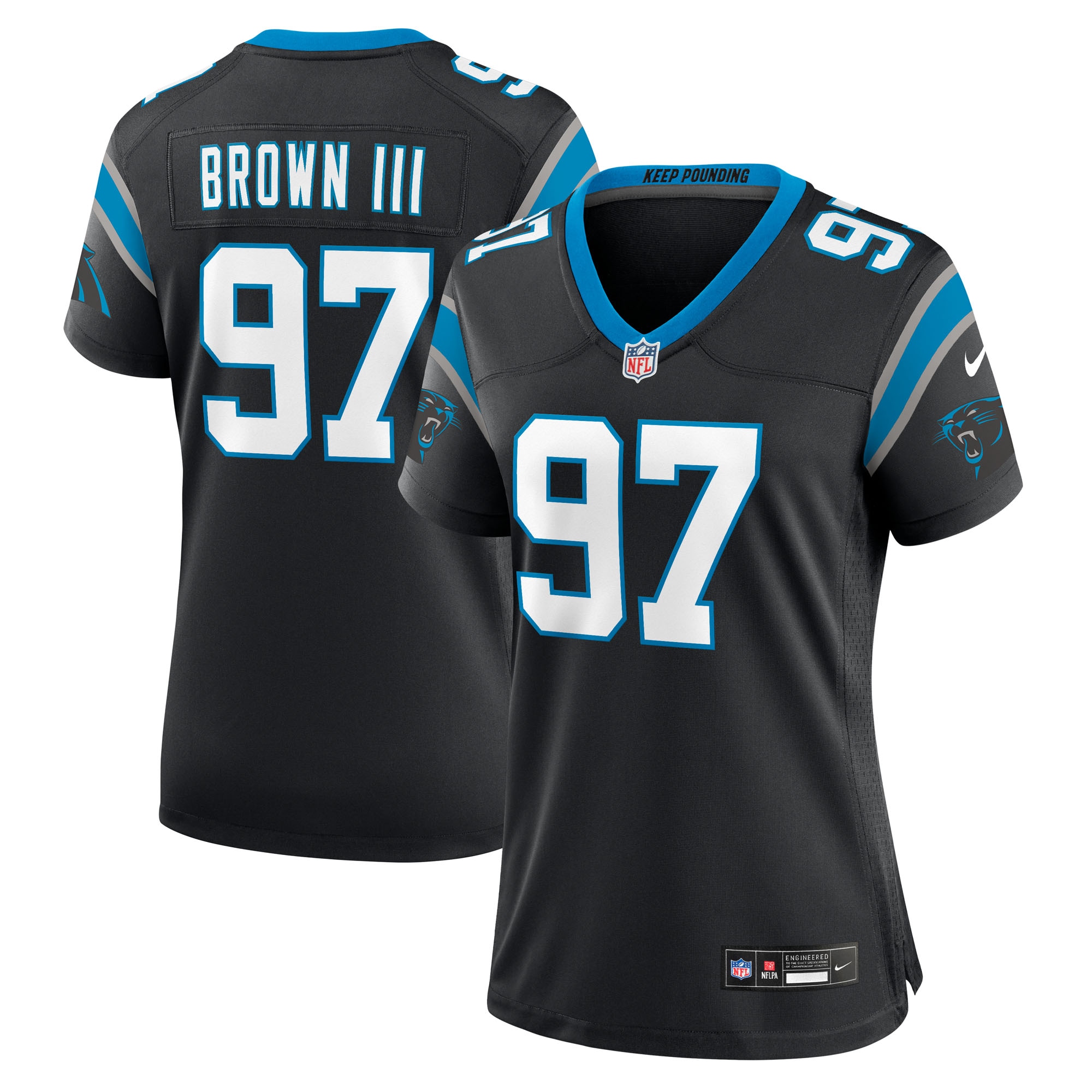 Bobby Brown III Carolina Panthers Nike Womens Team Game Jersey Black 2025/26