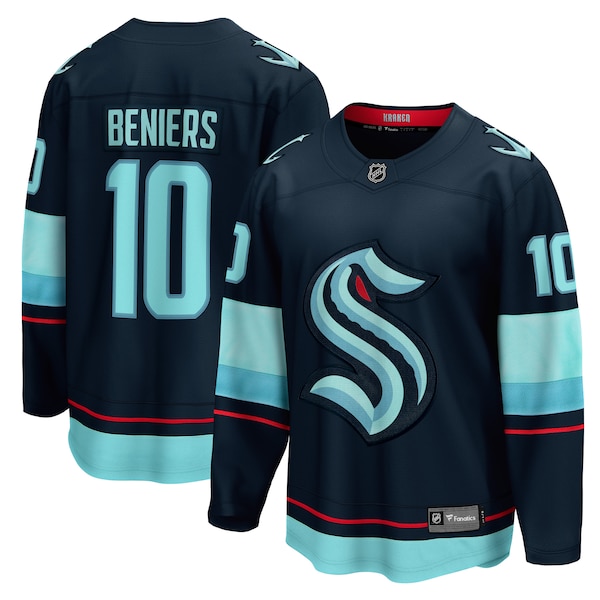 Matty Beniers Seattle Kraken Fanatics Premier Breakaway Player Jersey Deep SEA Blue 2026/27