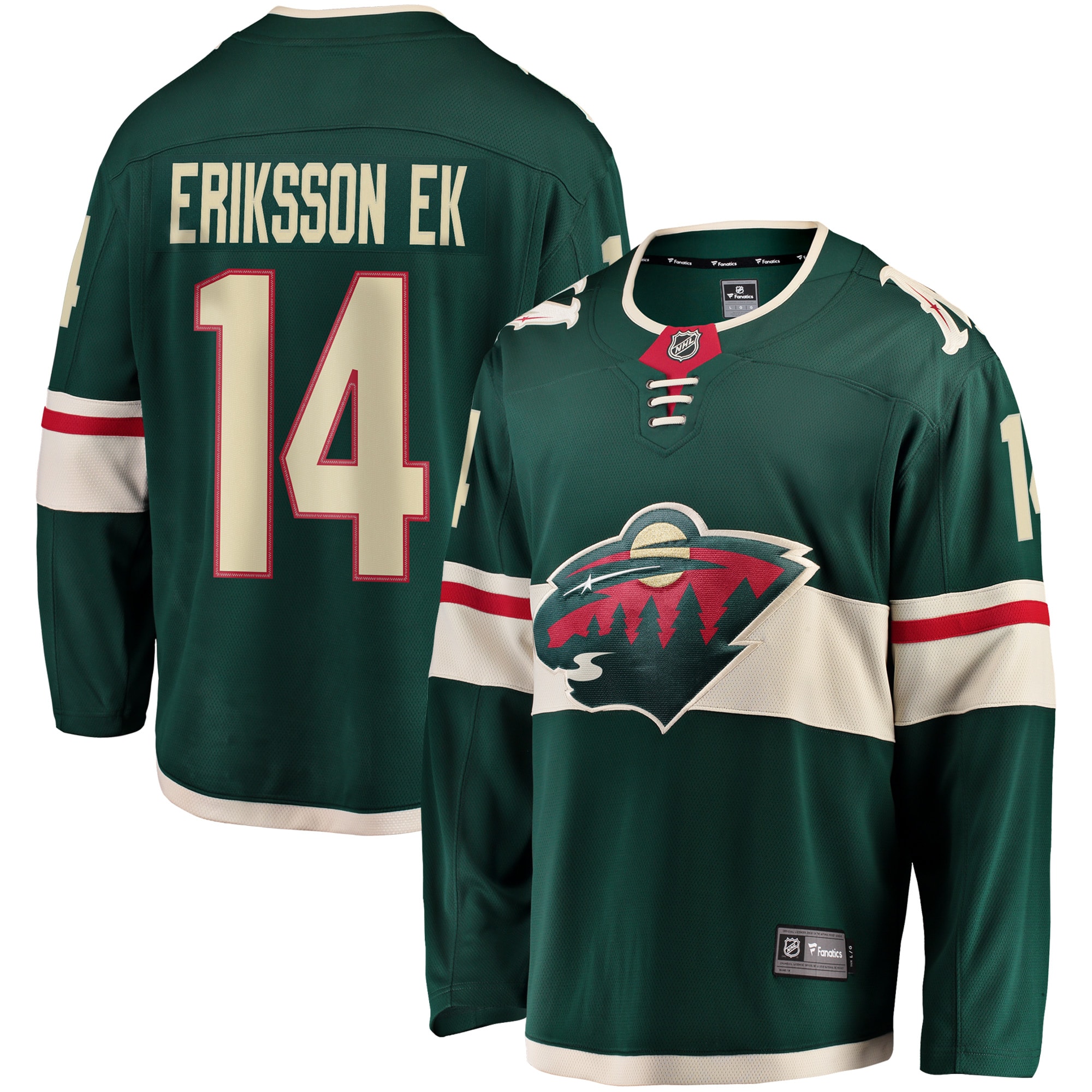 Joel Eriksson EK Minnesota Wild Fanatics Breakaway Jersey Green 2025/26