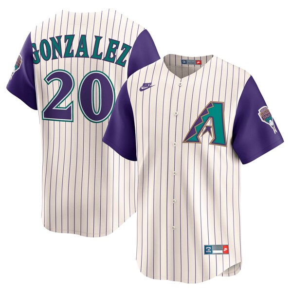 Luis Gonzalez Arizona Diamondbacks Nike Throwback Cooperstown Collection Limited Jersey Cream 2025/26