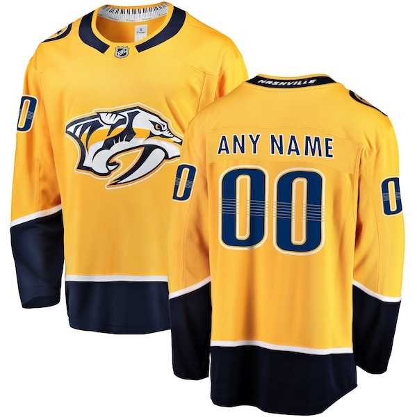 Nashville Predators Fanatics Breakaway Custom Jersey Gold 2025/26