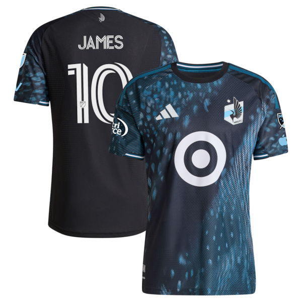 James Rodriguez Minnesota United FC Adidas 2026 THE Decade KIT ON Field Authentic Patch Jersey Black 2026