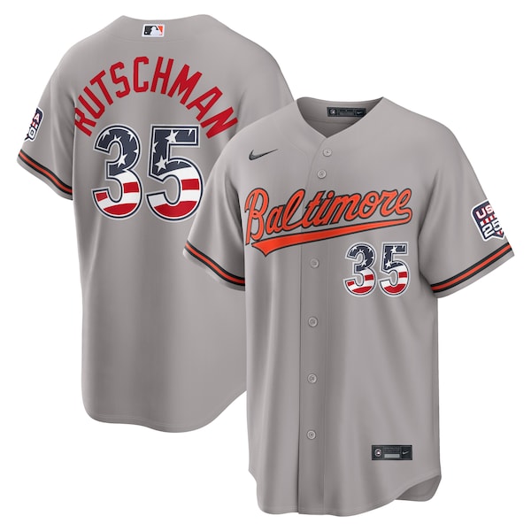 Fourth of July Baltimore Orioles Adley Rutschman Nike Gray USA 250 Stadium Jersey 2026/27
