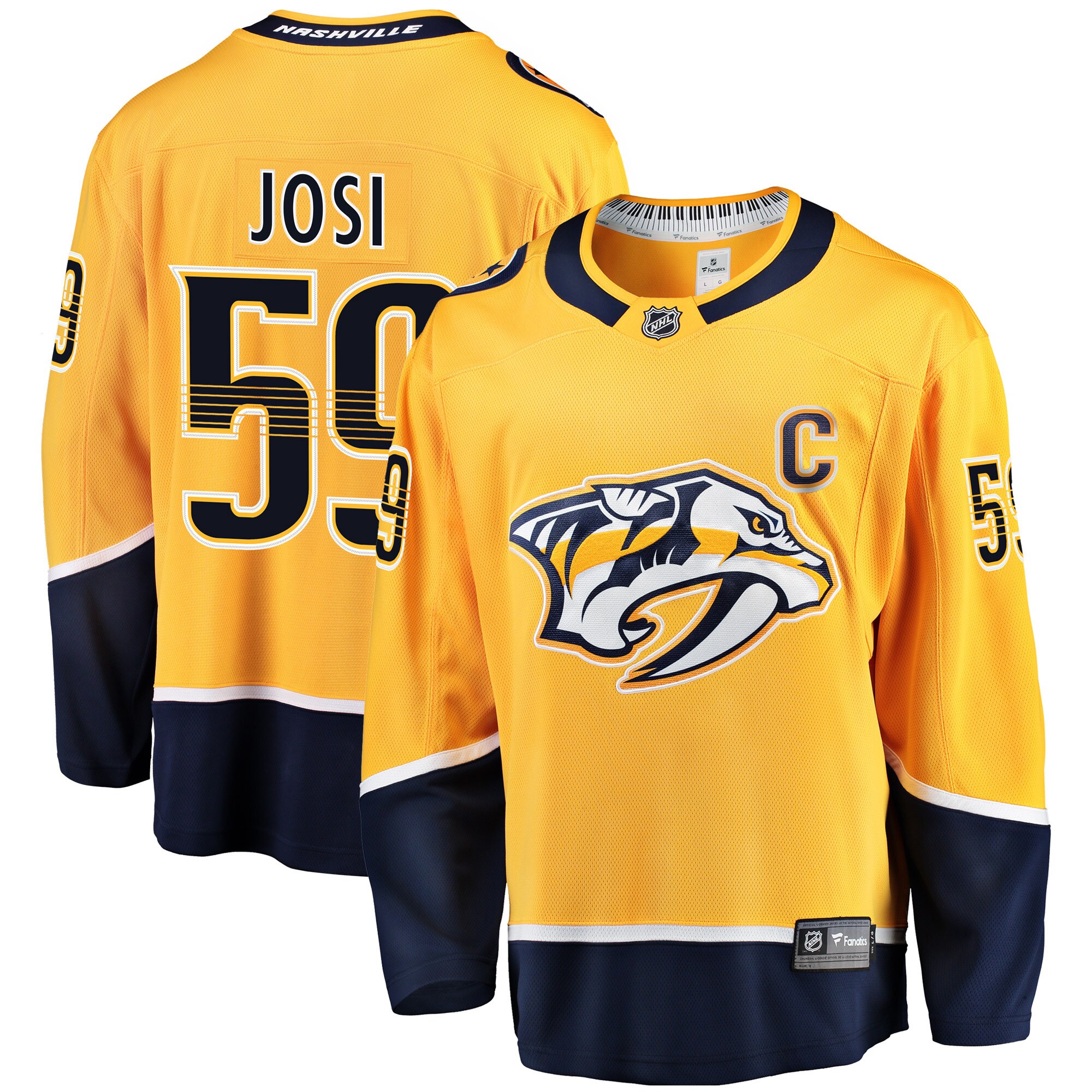 Roman Josi Nashville Predators Fanatics Breakaway Player Jersey Gold 2025/26