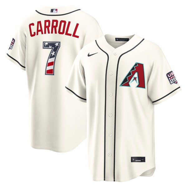 Fourth of July Arizona Diamondbacks Corbin Carroll Nike Cream USA 250 Stadium Jersey 2026/27