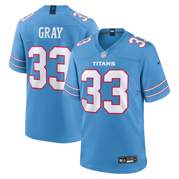 Cedric Gray Tennessee Titans Nike Game Jersey Light Blue 2025/26