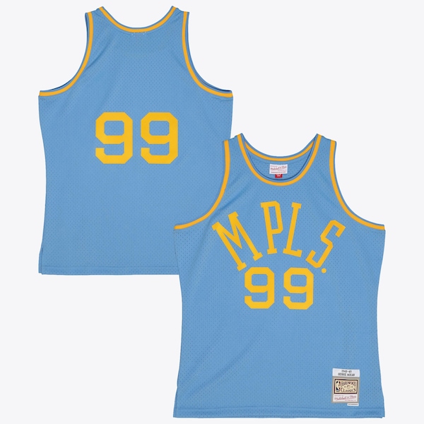 LOS Angeles Lakers Mitchell and Ness George Mikan 1948 Dark Authentic Jersey Columbia Blue 2025/26