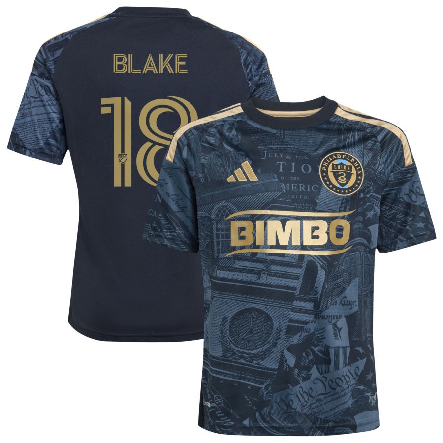 Milan Iloski Philadelphia Union Adidas Youth 2026 1776 KIT Replica Jersey Navy 2026