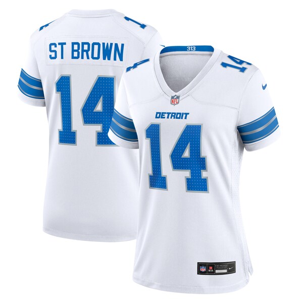 Amon RA ST Brown Detroit Lions Nike Womens White Game Jersey White 2025/26