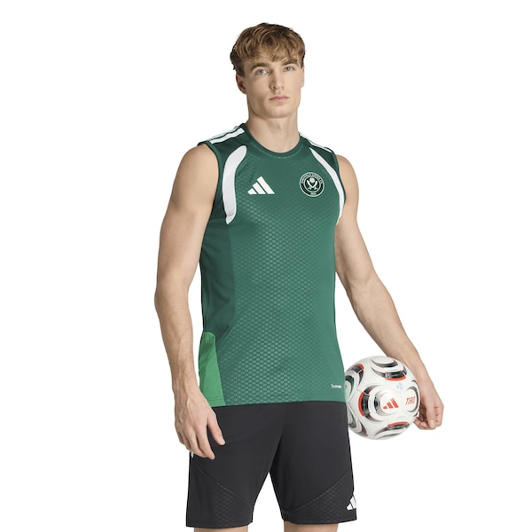 Sheffield United Adidas Trainingsjersey ärmellos Dunkelgrün 2025/26