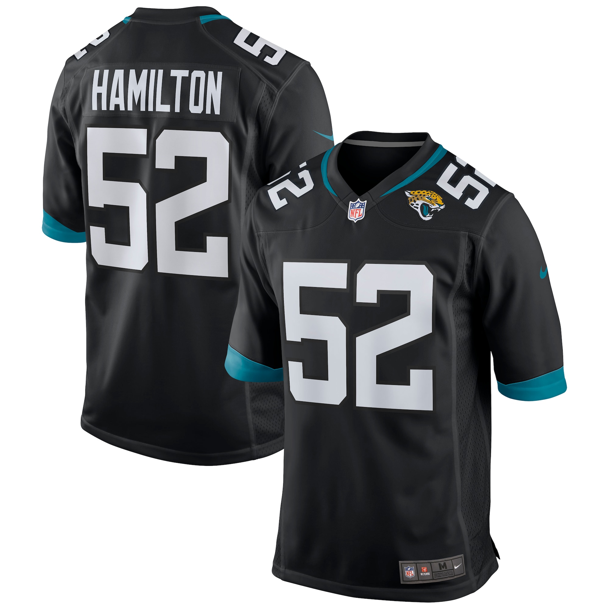 Davon Hamilton Jacksonville Jaguars Nike Game Jersey Black 2025/26