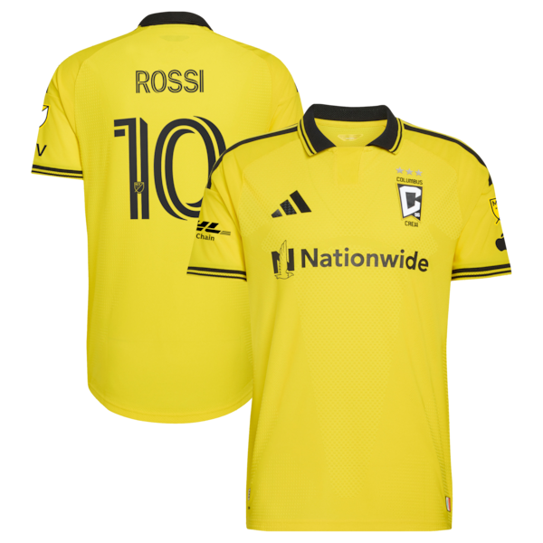 Diego Rossi Columbus Crew Adidas 2026 the Crafted FOR Excellence KIT ON Field Authentic Patch Jersey Yellow 2026
