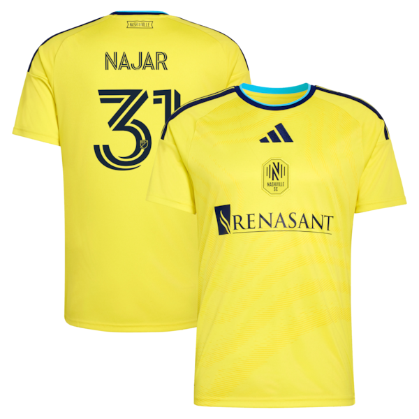 Andy Najar Nashville SC Adidas 2026 THE Reverb KIT Replica Jersey Yellow 2026