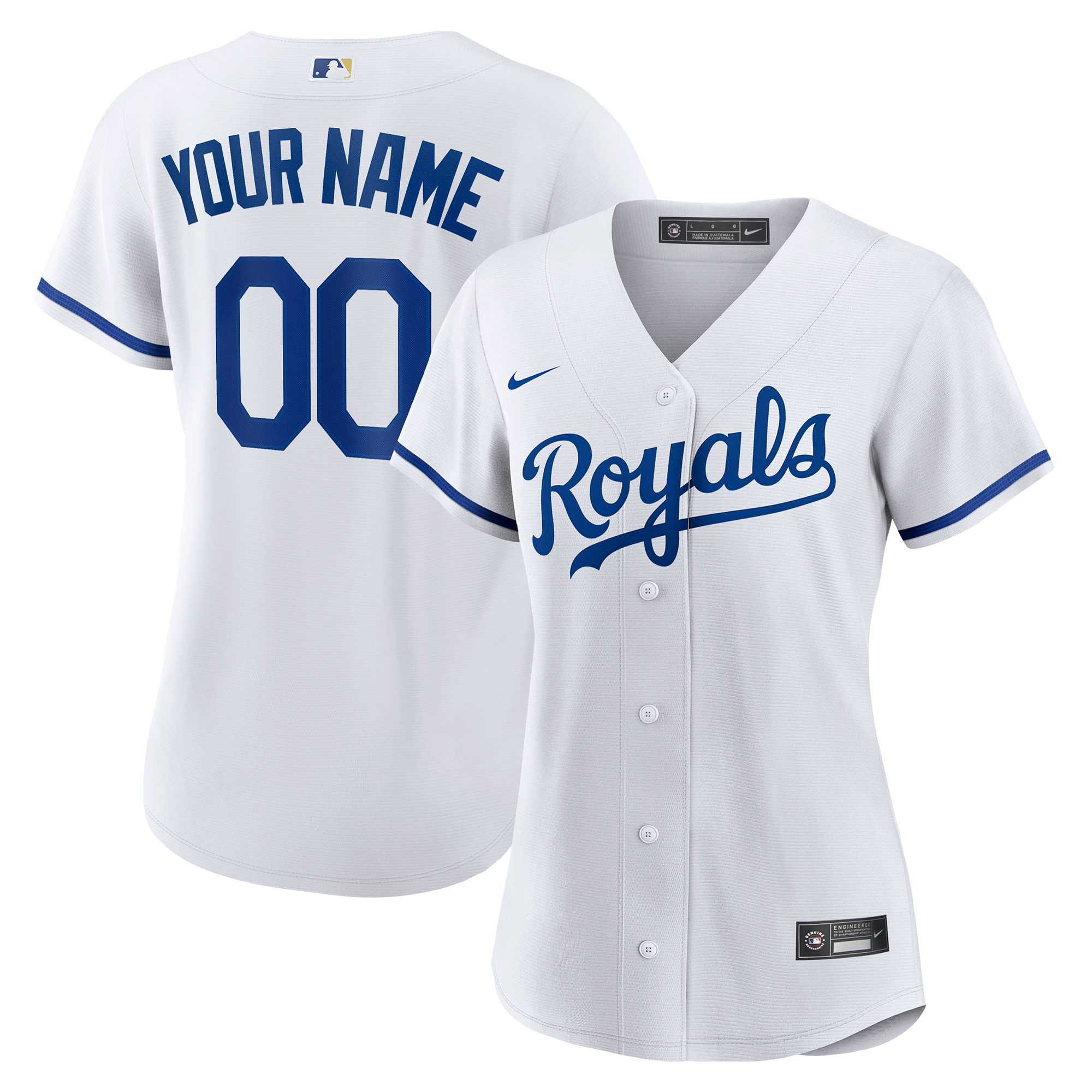 Kansas City Royals Nike Womens Replica Custom Jersey White 2025/26