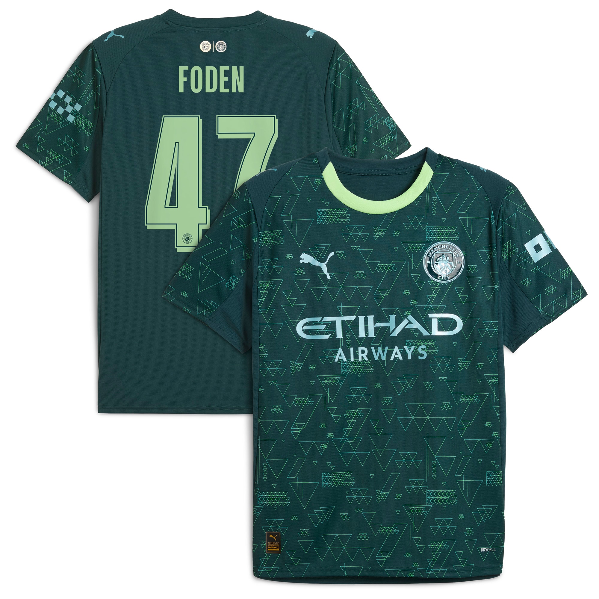Phil Foden Manchester City Puma X EA Sports FC 2025 26 Fourth Jersey Green 2025/26
