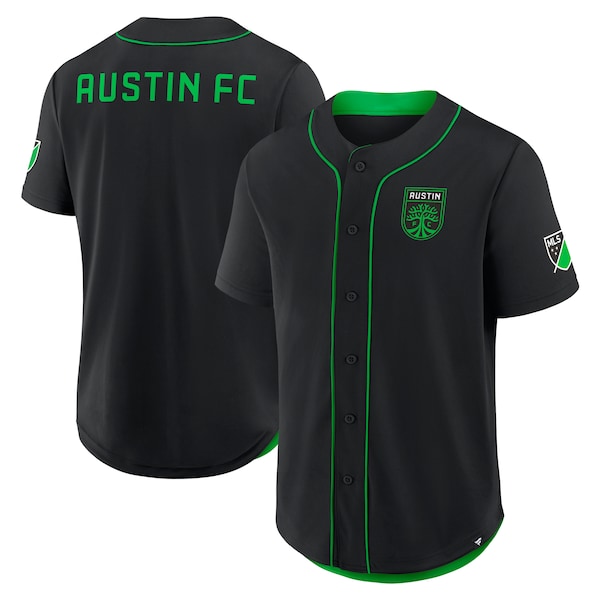Austin FC Fanatics Injury Time Baseball Jersey Black 2025/26