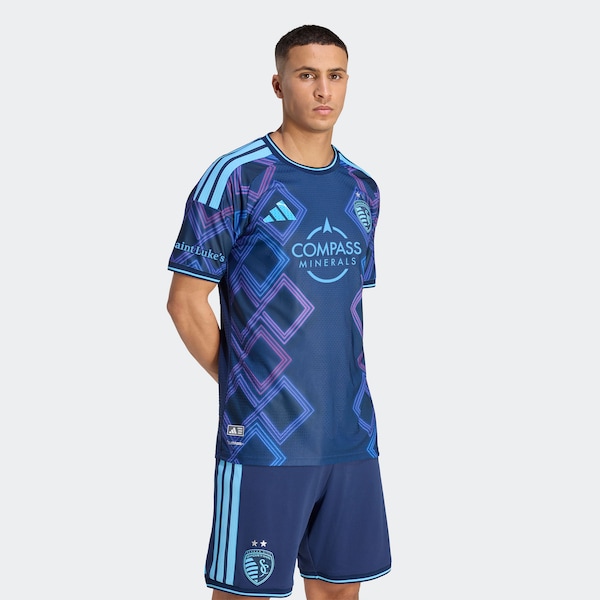 Sporting Kansas City Adidas 2026 THE 18th AND Vine KIT ON Field Authentic Patch Jersey Blue 2026