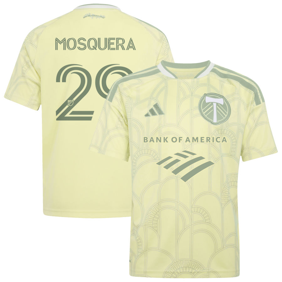 Portland Timbers Adidas Youth 2026 Civic Stadium KIT Replica Custom Jersey Yellow 2026