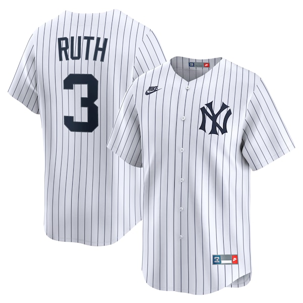 Babe Ruth NEW York Yankees Nike Throwback Cooperstown Collection Limited Jersey White 2025/26