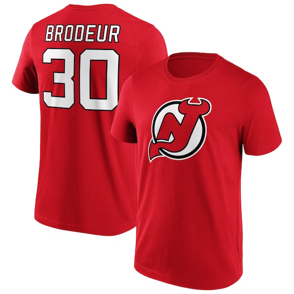 Camiseta CON Gráfico de Nombre Y Número Icónicos de la Marca NEW Jersey Devils Fanatics Rojo Brodeur 30 Hombre 2026/27