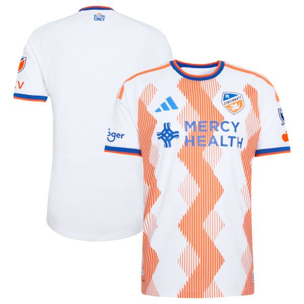 FC Cincinnati Adidas 2026 THE Seven Hills KIT ON Field Authentic Patch Jersey White 2026