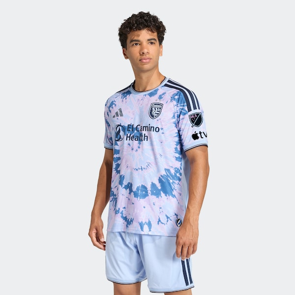 SAN Jose Earthquakes Adidas 2026 THE Dead KIT ON Field Authentic Patch Jersey Light Blue 2026