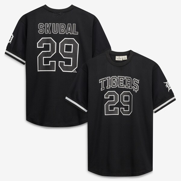 Tarik Skubal Detroit Tigers Fanatics BIG and Tall Heavyweight Mesh Jersey Black White 2026/27