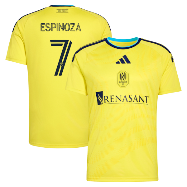 Cristian Espinoza Nashville SC Adidas 2026 THE Reverb KIT Replica Jersey Yellow 2026